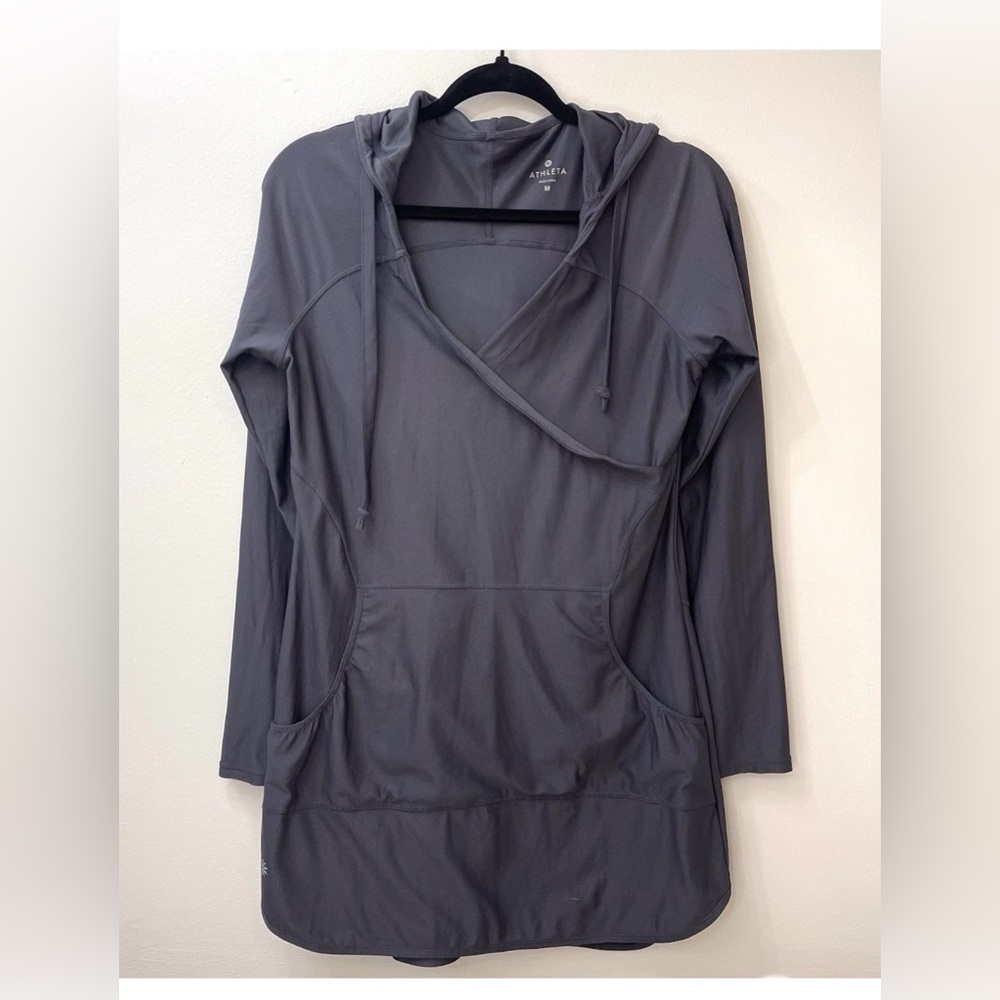 Athleta Charcoal Hooded Top